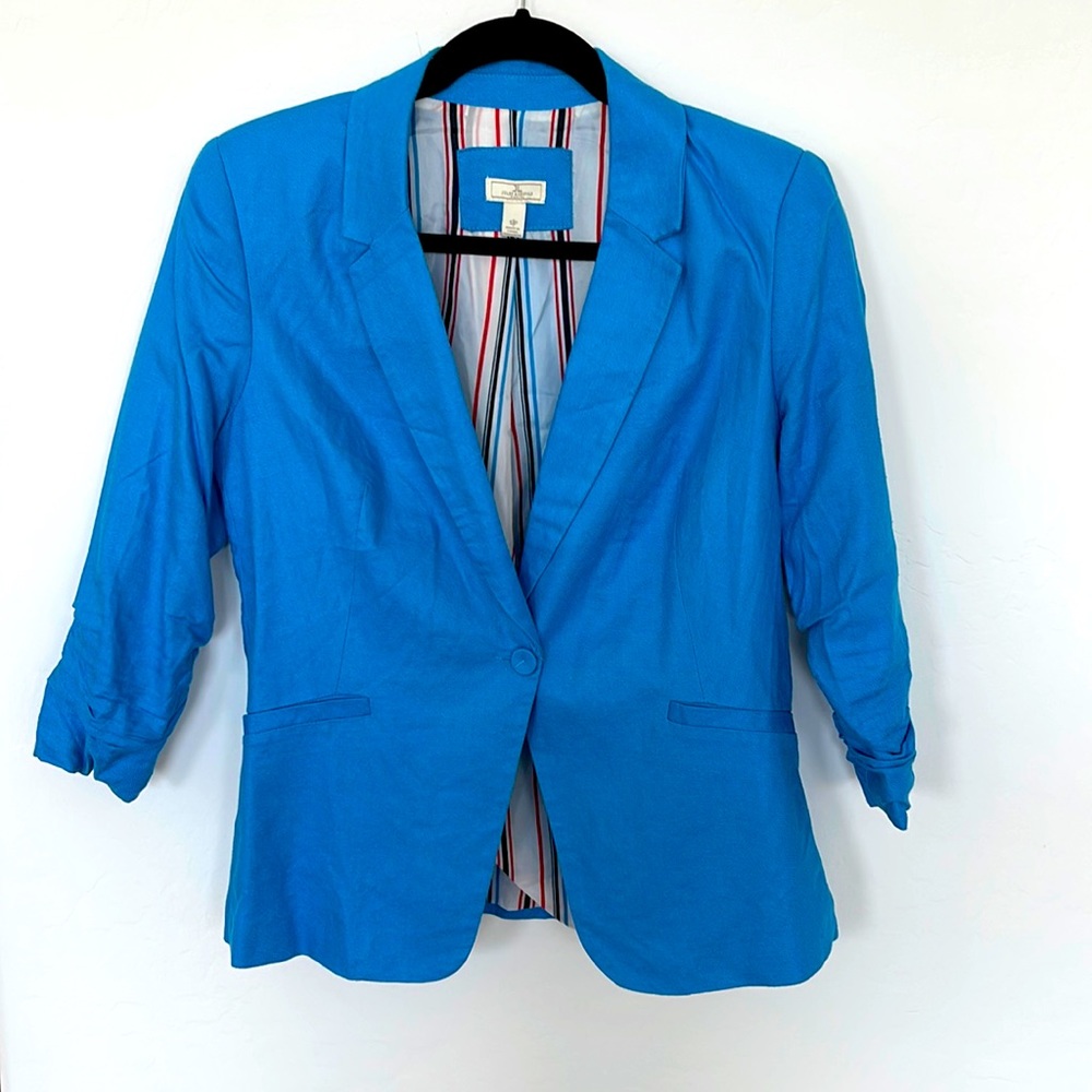 3/4 sleeve linen blazer